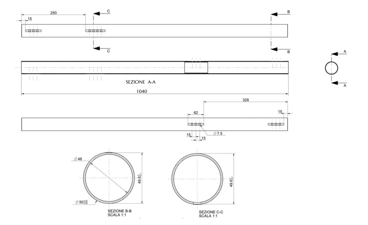 Hinterachse 50 x 1040mm - Farbe: Silber / Weich, Mittel, Hart