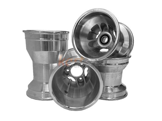 Aluminium Kart-Felgensatz mit einem 17mm Lager in den Vorderradfelgen und 180mm Hinterradfelgen für den Einsatz im Regen (Regenreifen/ Regenfelgen)