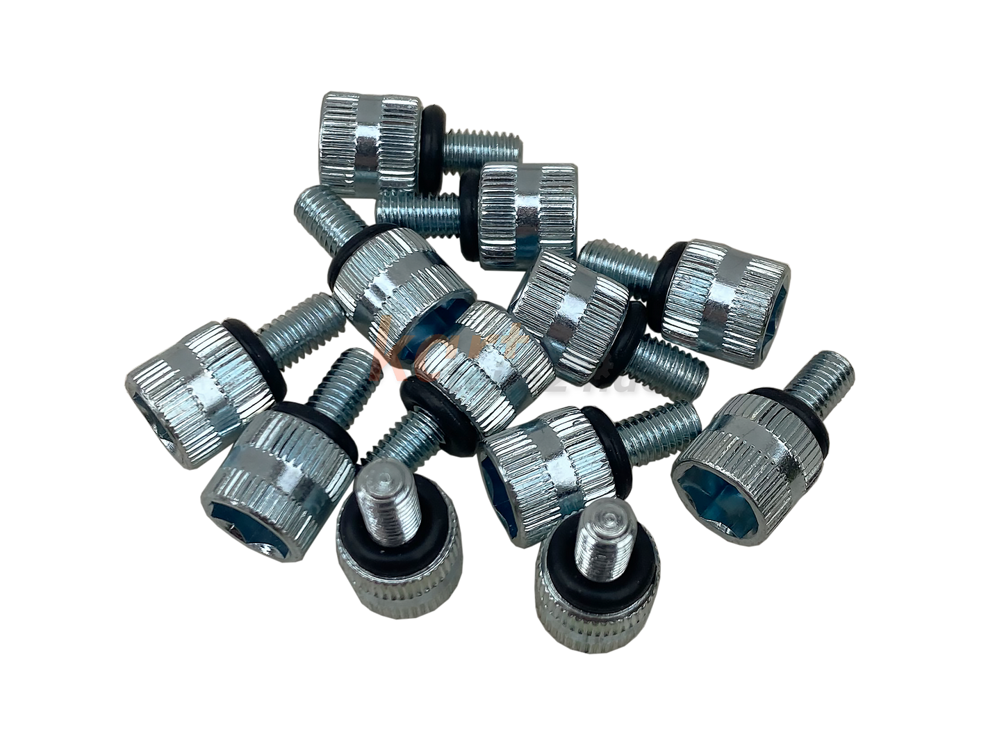 Silberne Felgensicherungsschrauben mit O-Ring (Größe: M5) zur Befestigung in Magnesium- oder Aluminium Kartfelgen